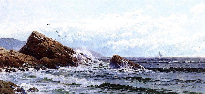 Alfred Thompson Bricher Crashing Waves oil painting picture